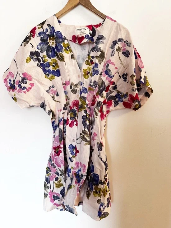 Anthropologie The Tobie Linen Pleated Mini Shirt Dress by Exquise - Picture 6 of 9